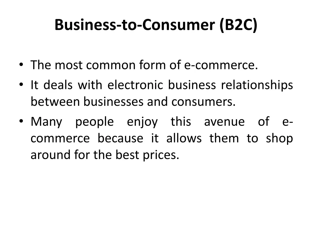 business to consumer b2c