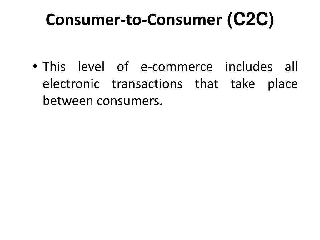 consumer to consumer c2c