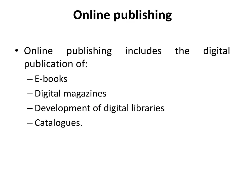 online publishing