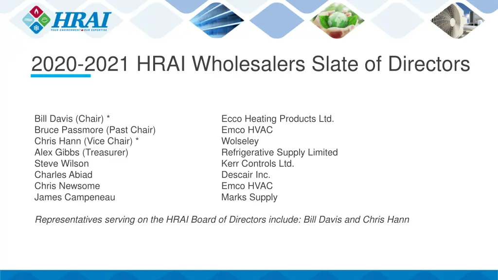 2020 2021 hrai wholesalers slate of directors