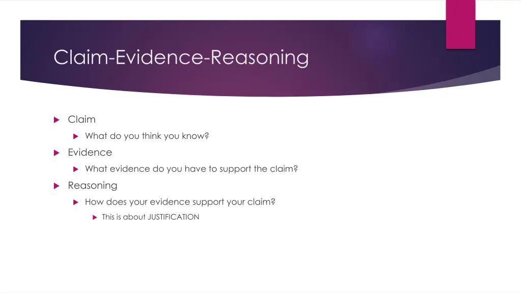claim evidence reasoning