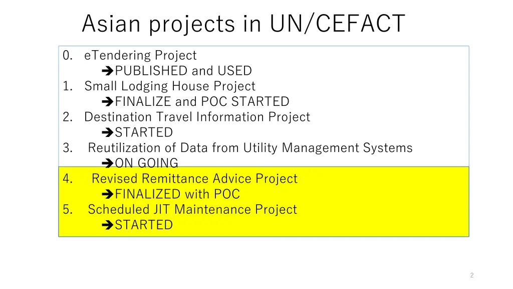asian projects in un cefact