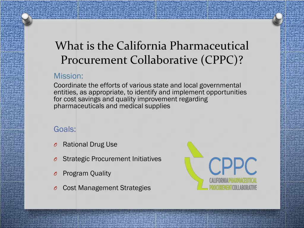 what is the california pharmaceutical procurement