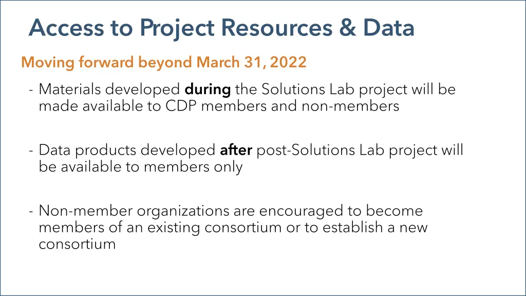 access to project resources data