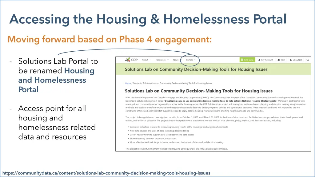 accessing the housing homelessness portal