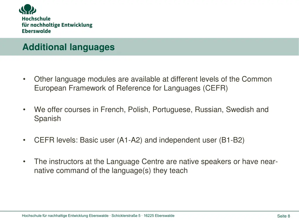 additional languages