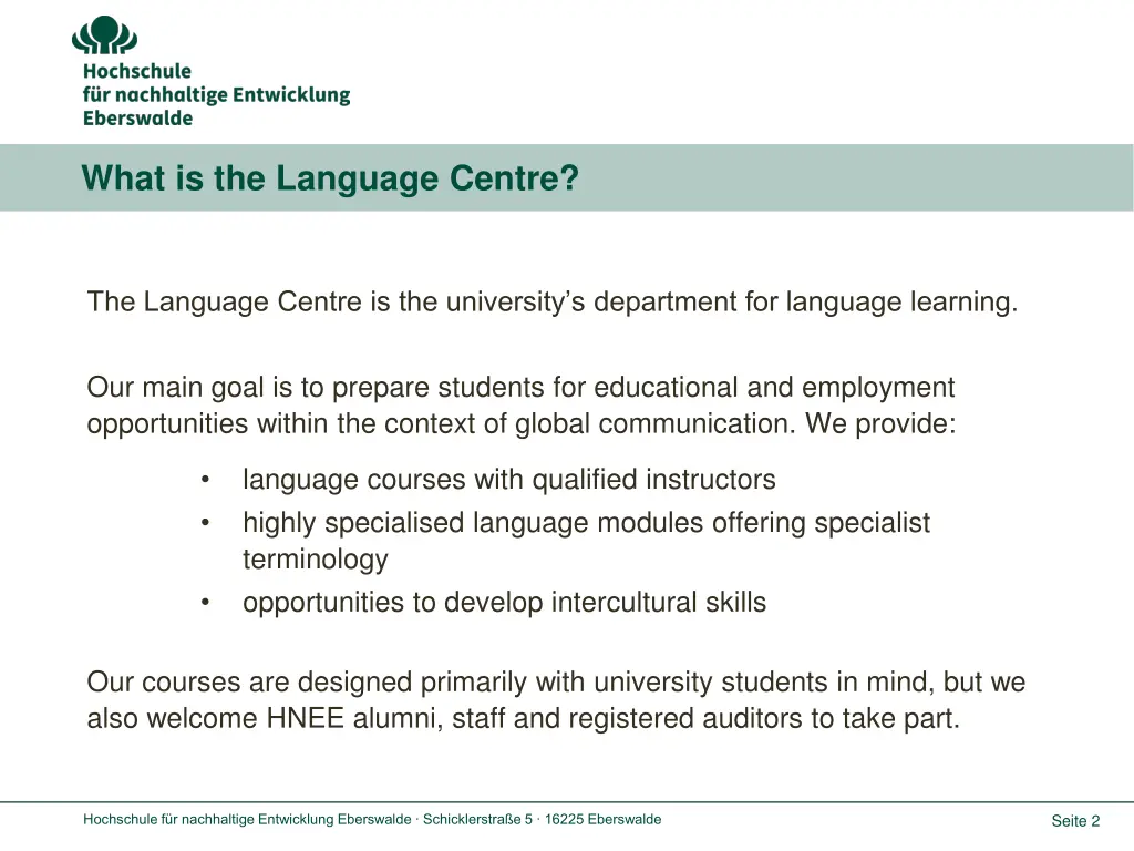 what is the language centre