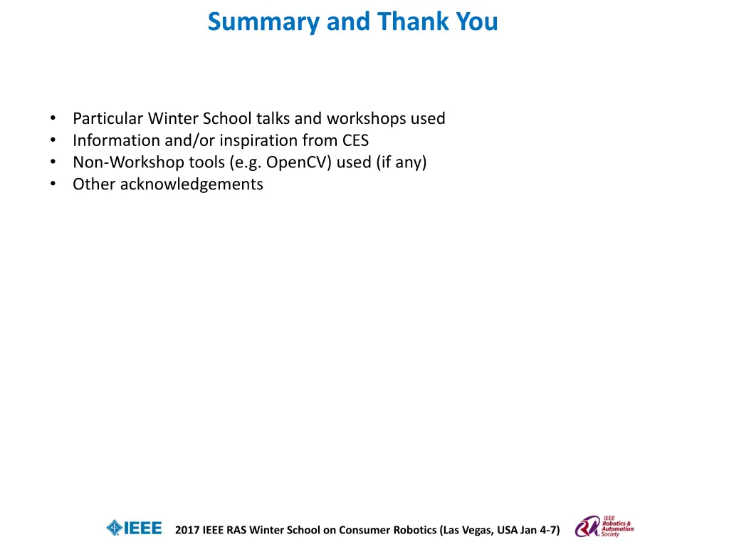 summary and thank you
