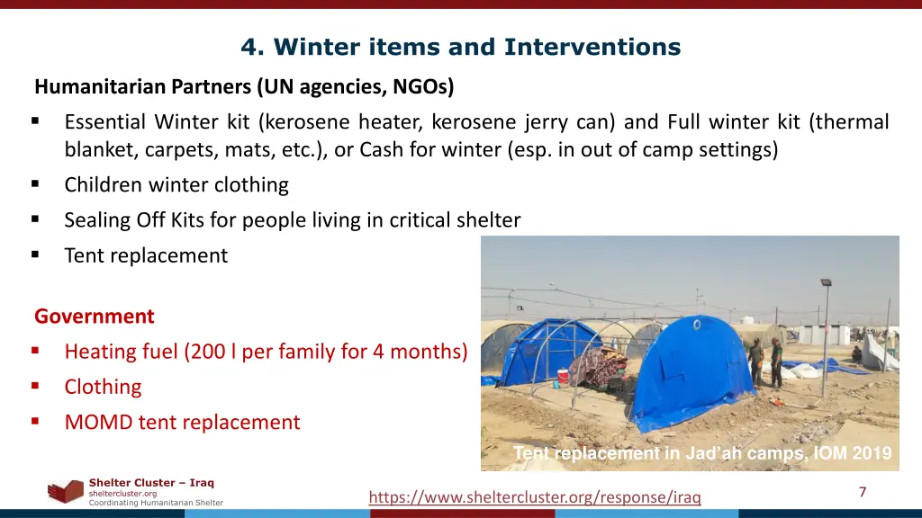 4 winter items and interventions