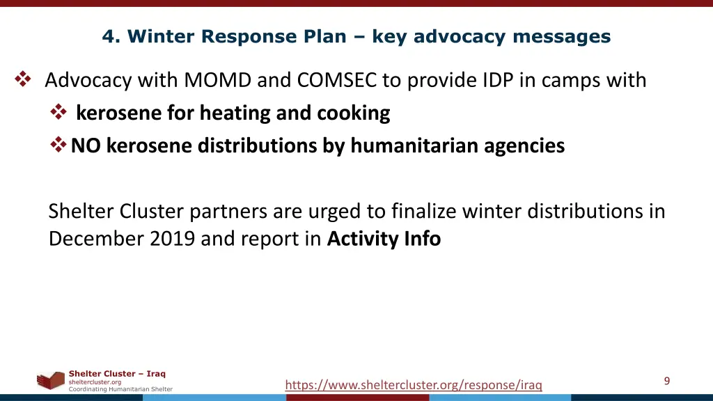 4 winter response plan key advocacy messages