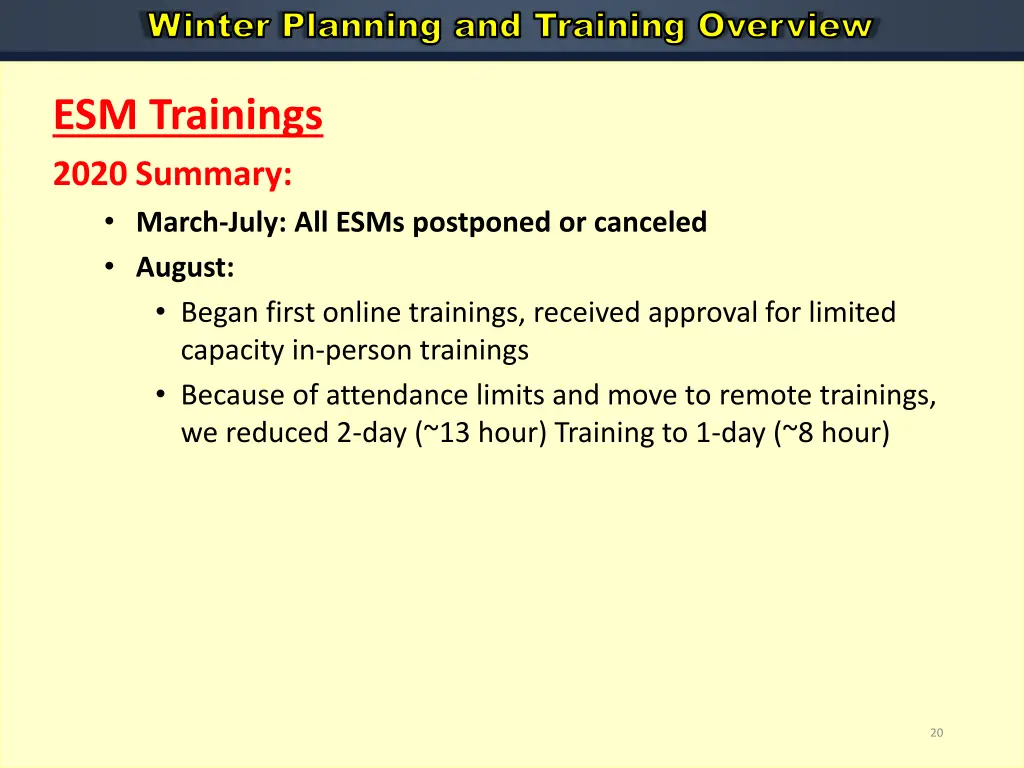winter planning and training overview 11