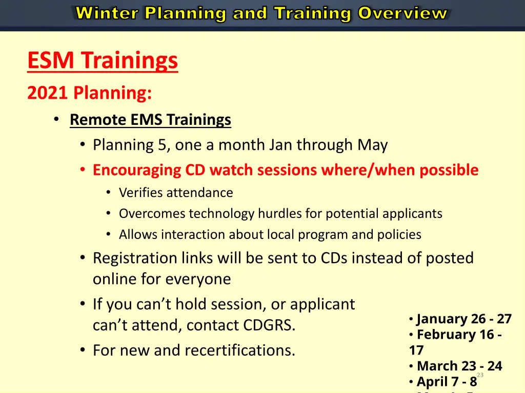 winter planning and training overview 14