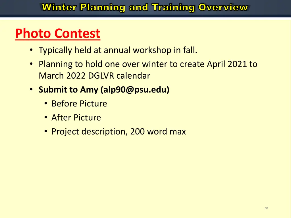 winter planning and training overview 18
