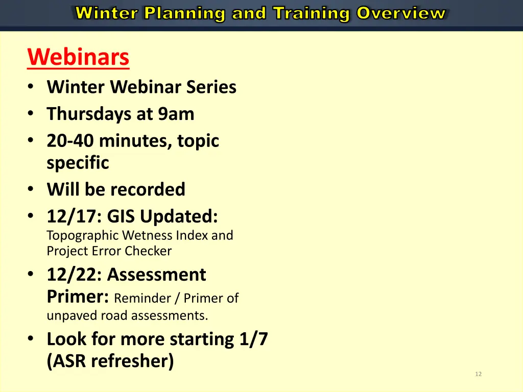 winter planning and training overview 6
