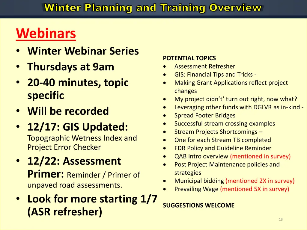 winter planning and training overview 7