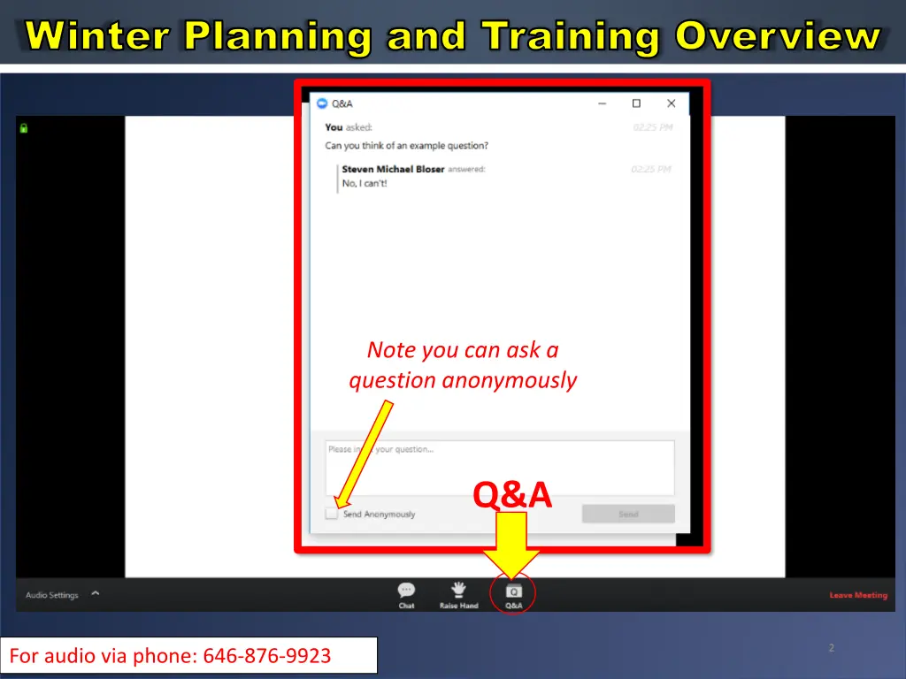 winter planning and training overview winter