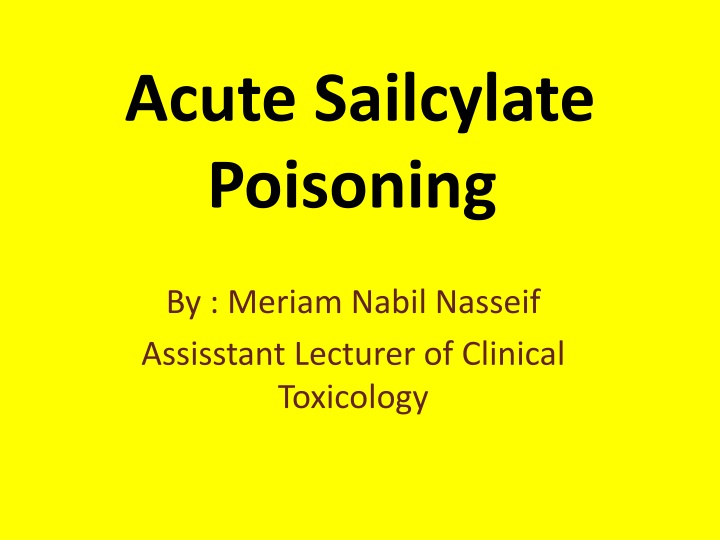 acute sailcylate poisoning