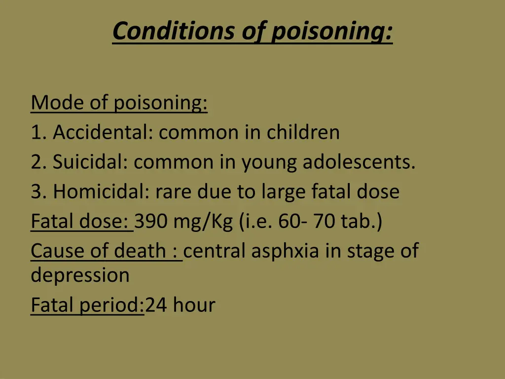 conditions of poisoning
