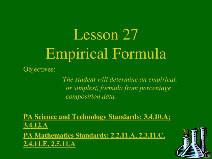 lesson 27 empirical formula objectives