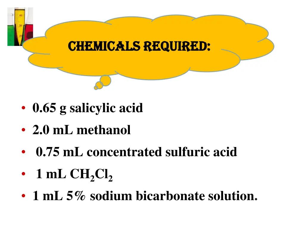 chemicals required chemicals required