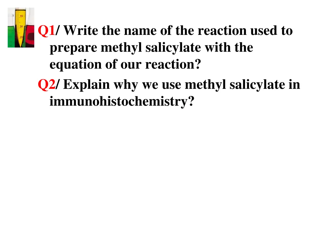 q1 write the name of the reaction used to prepare