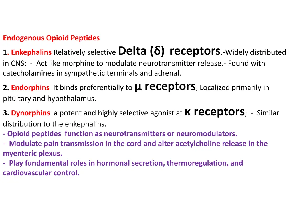 endogenous opioid peptides 1 enkephalins