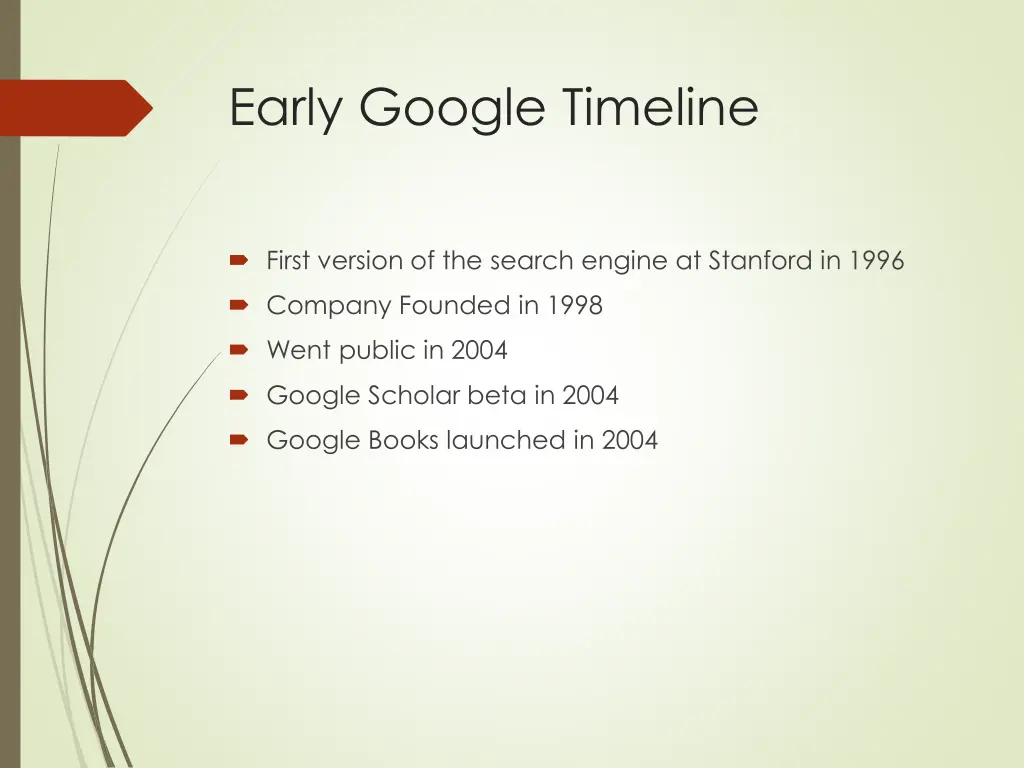 early google timeline