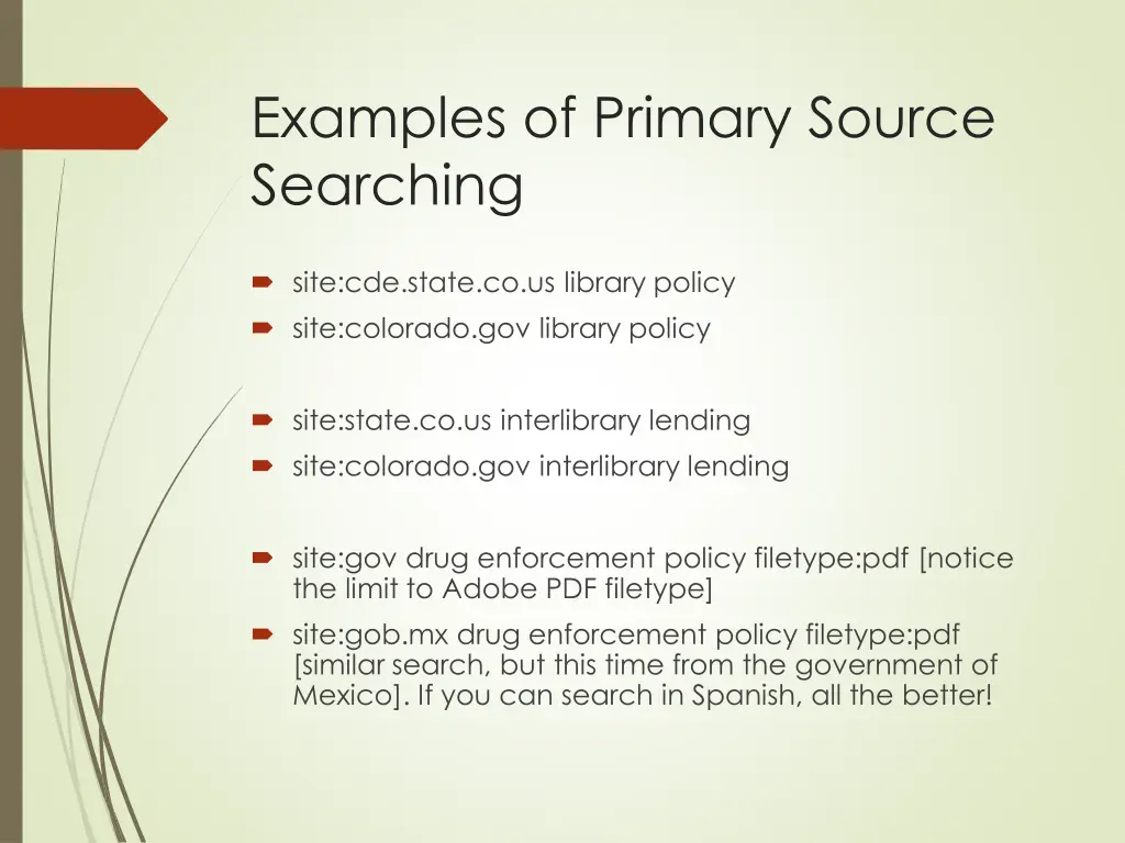 examples of primary source searching