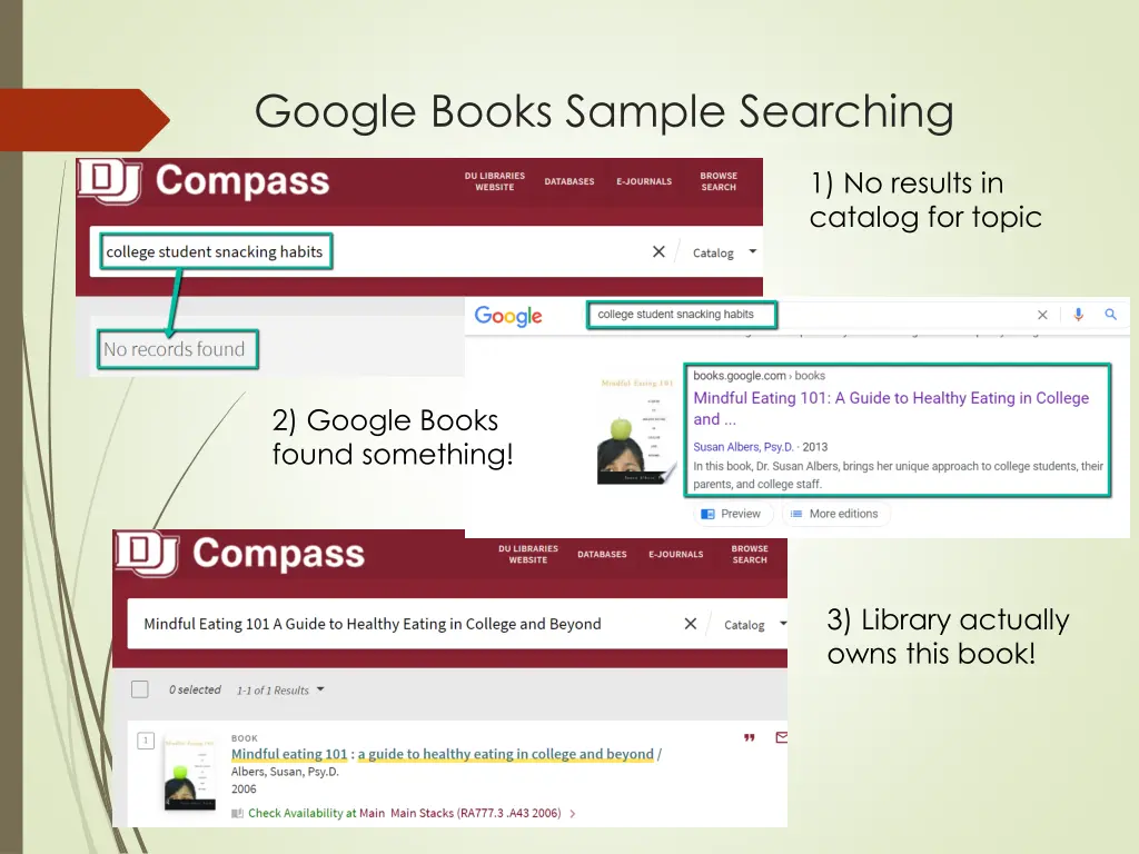 google books sample searching