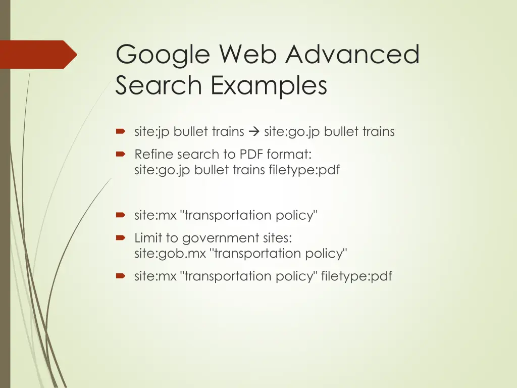 google web advanced search examples
