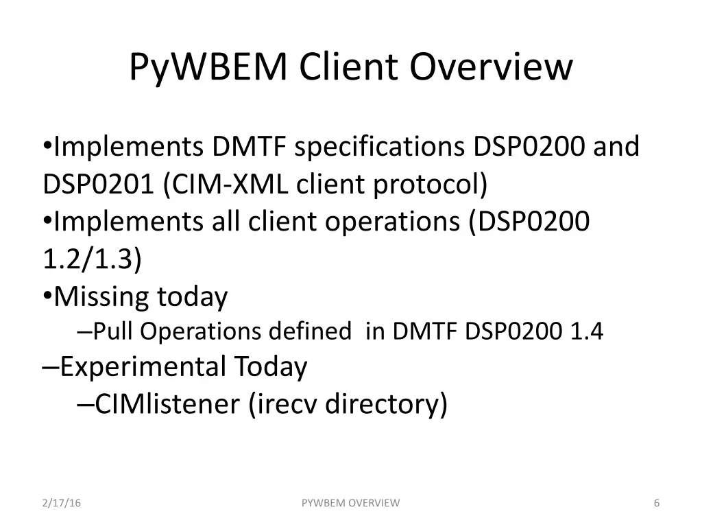 pywbem client overview 1