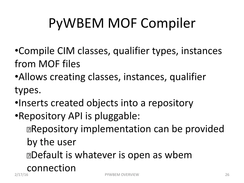 pywbem mof compiler