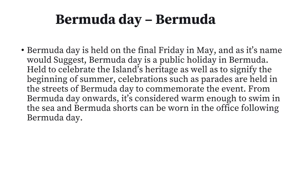 bermuda day bermuda