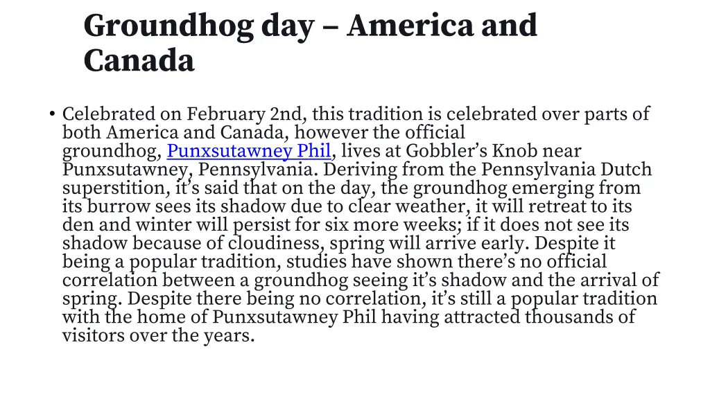 groundhog day america and canada