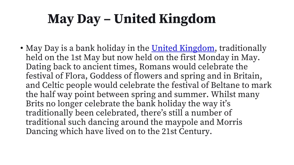 may day united kingdom