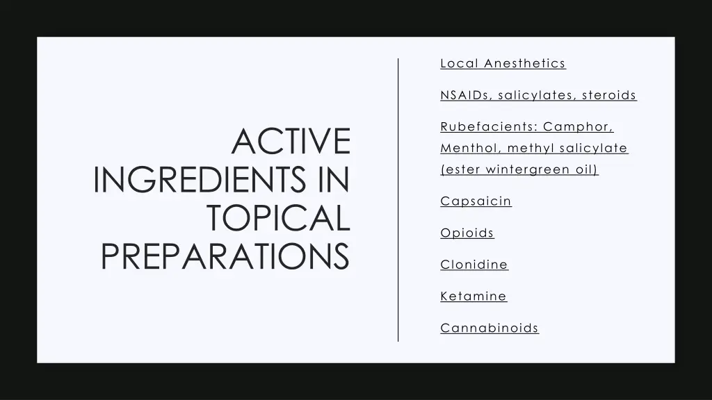 local anesthetics