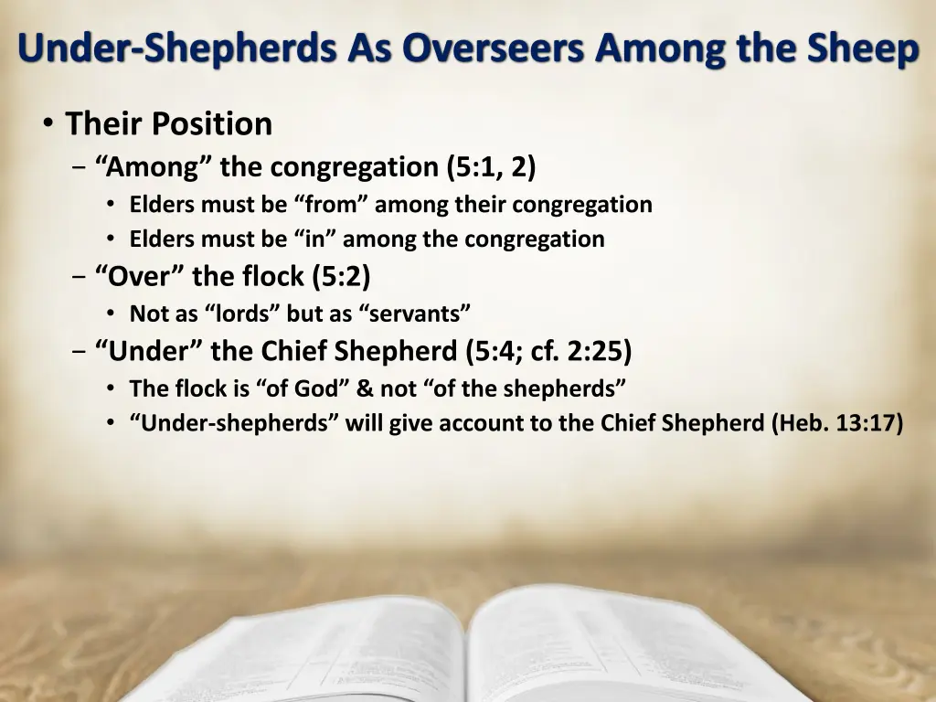 under shepherds as overseers among the sheep 2