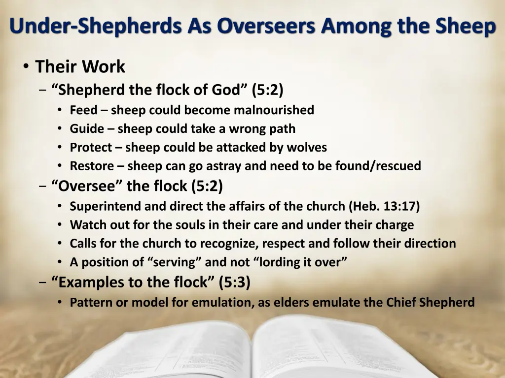 under shepherds as overseers among the sheep 3