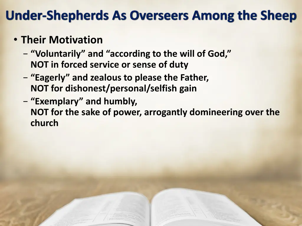 under shepherds as overseers among the sheep 4