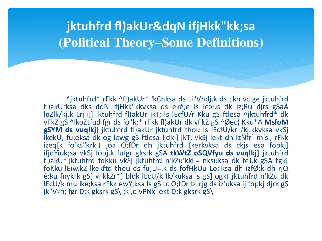 jktuhfrd fl akur dqn ifjhkk kk sa political