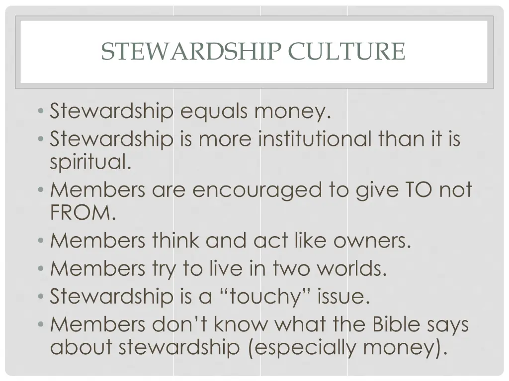 stewardship culture