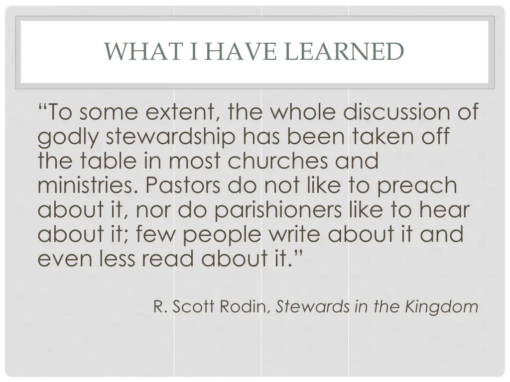 what i have learned 1
