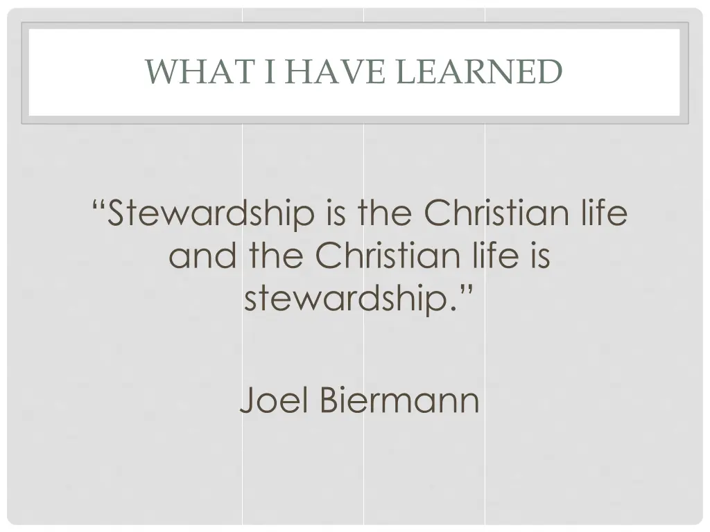 what i have learned 11