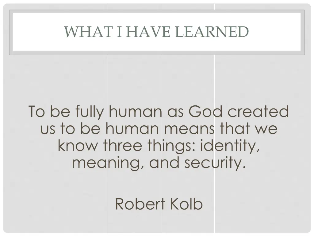 what i have learned 14