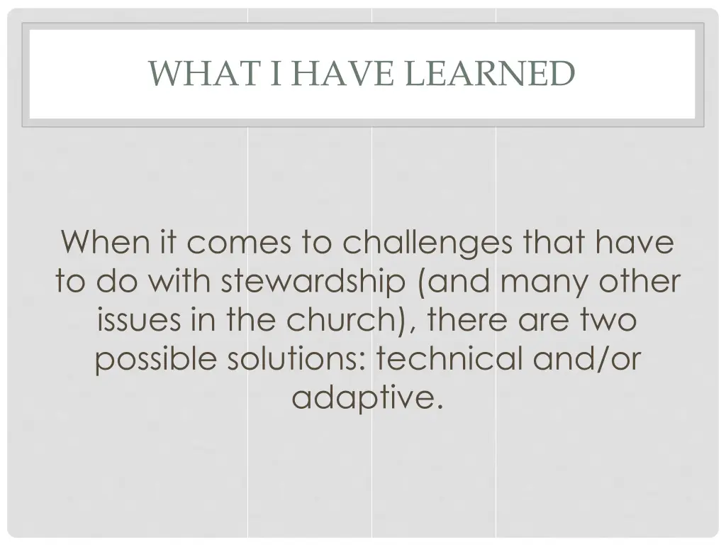 what i have learned 19
