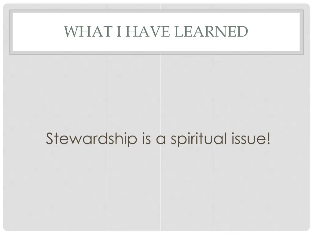 what i have learned 7