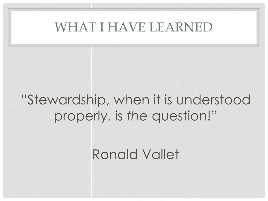 what i have learned 8