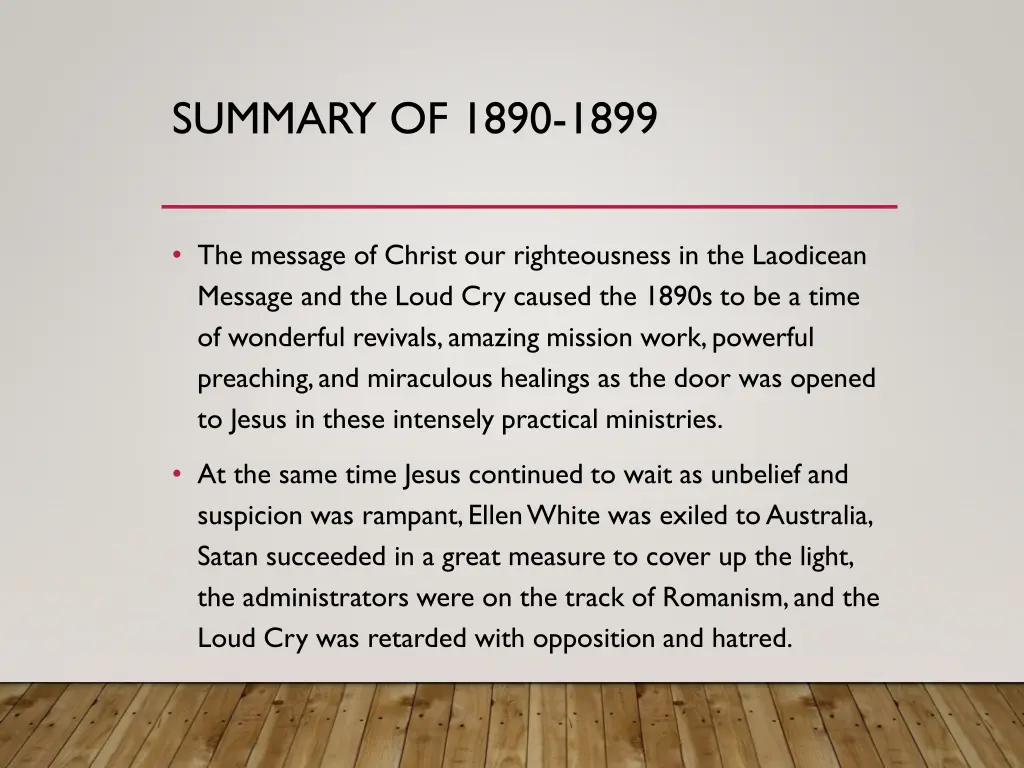summary of 1890 1899