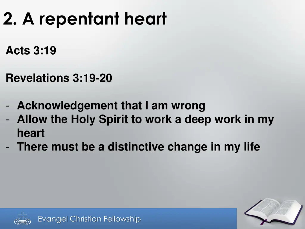 2 a repentant heart