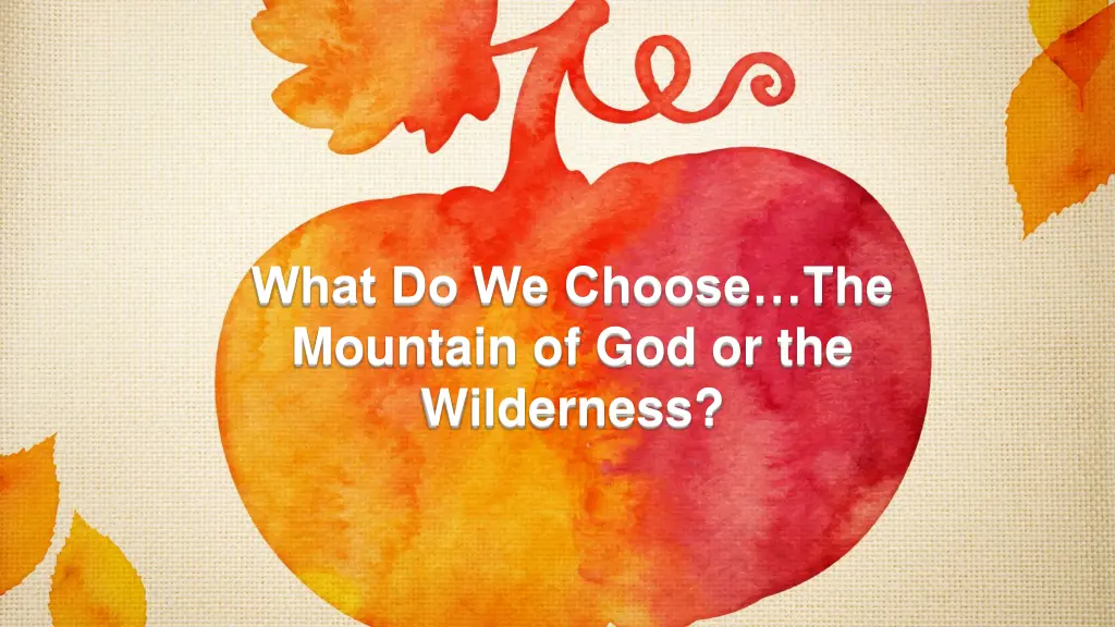 what do we choose the mountain